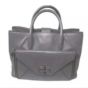 Diane Von Furstenberg Secret Agent Tote Gray Handbag Medium Size Retail $498